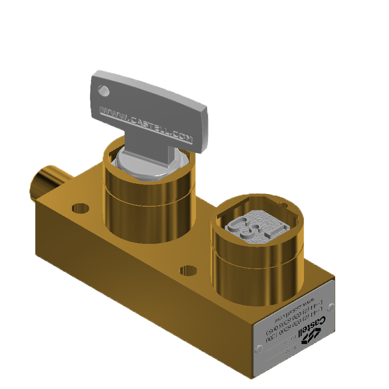 KLQB1S6.42D Brass, Retracted Bolt length 6.4mm, 2 Locks, Double